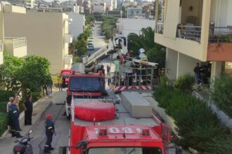 A fire in an apartment building in Heraklion revealed hidden bullets in the basement