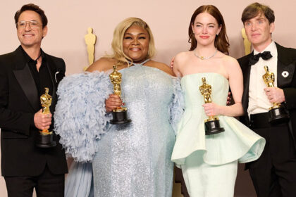 Emma Stone, Kilian Murphy, Da'vain Joe Radolf and Robert Downey J., on the Oscar 2025 scene