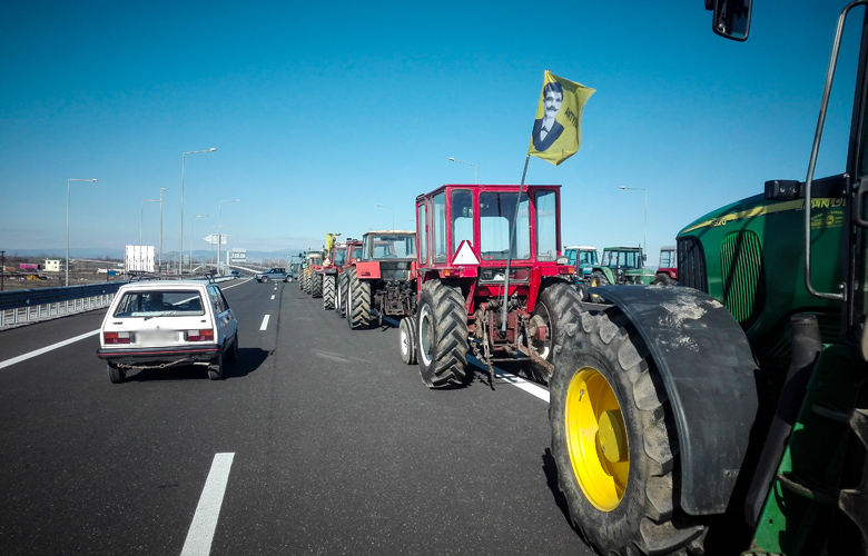 Farmers closed the highway in Boeotia Castle