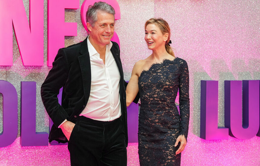 Rene Zelweger and Hugh Grand in Paris for the premiere of "Bridget Jones: Mad About the Boy"